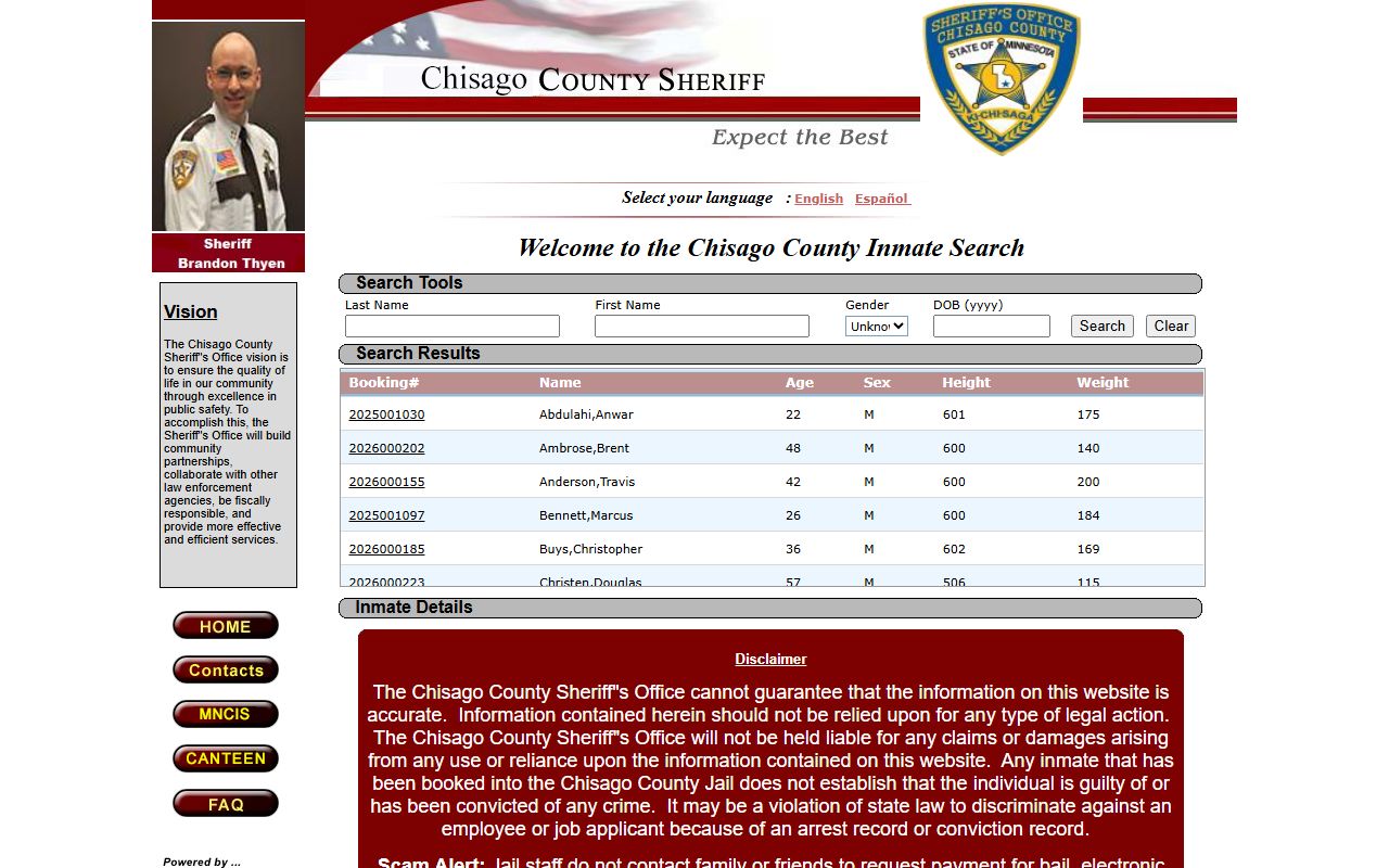 Chisago County Jail Mugshots - Inmate Locator