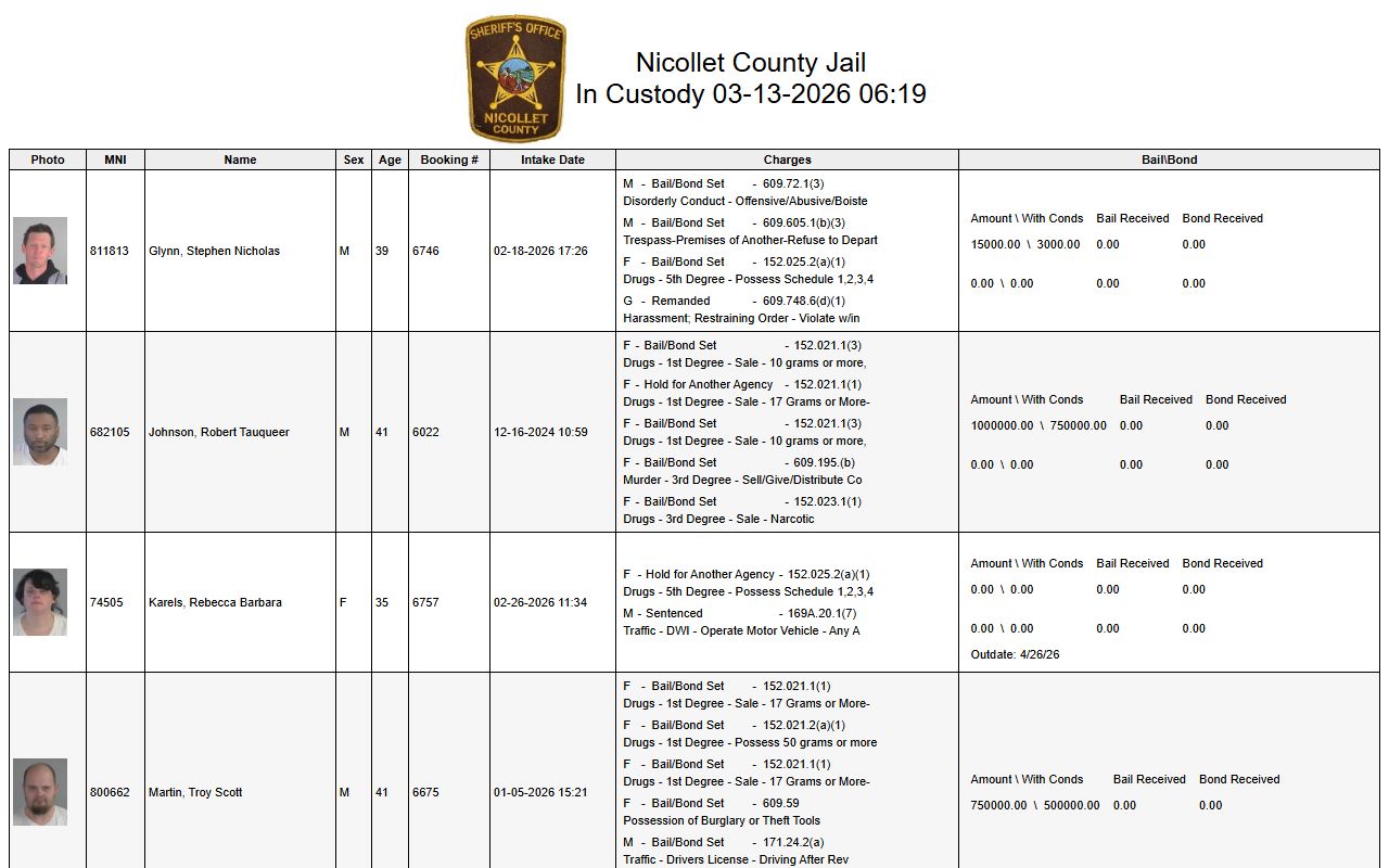 Nicollet County Jail Mugshots