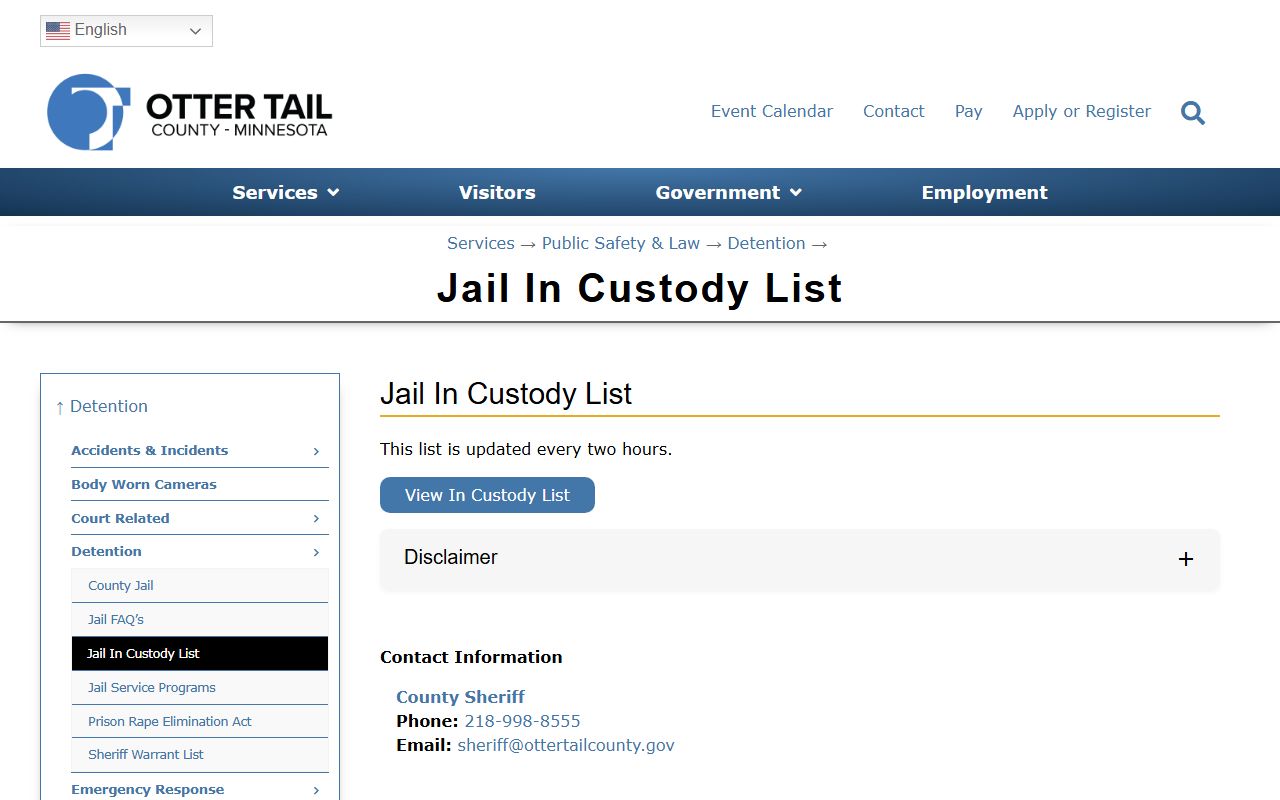 Otter Tail County Jail Mugshots